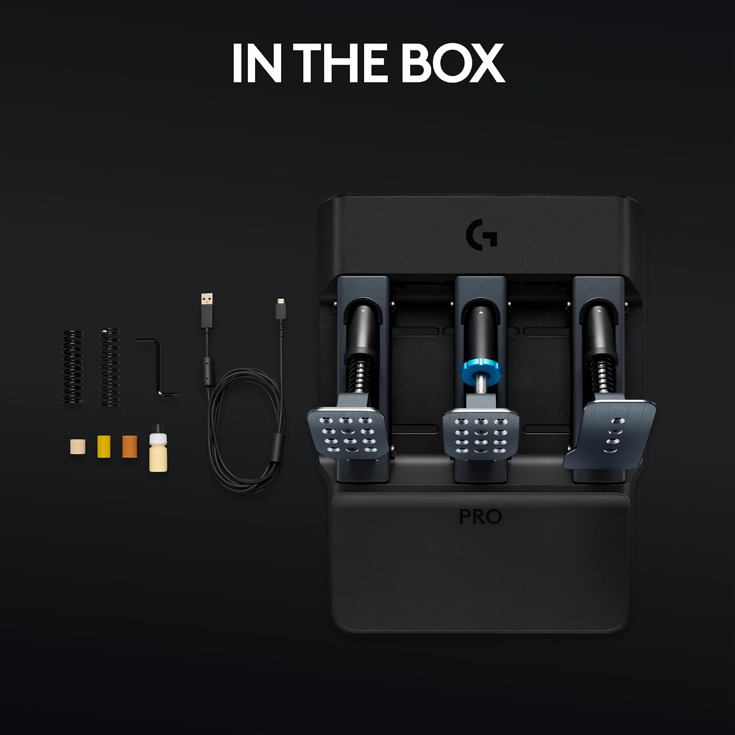 Logitech G PRO Racing Pedals - Racing Simulator Pedals with 100kg Load Cell Brake, Fully Customizable, Swappable Springs & Elastomers, Modular Design