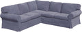 Velvet Pets Friendly Sectional Corner Sofa Covers Made Compatible with IKEA Ektorp 4 Four Seat Couch Sofa Slipcovers (Velvet Light Gray Ektorp 2+2)