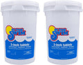 In The Swim 3 Inch Stabilized Chlorine Tablets for Sanitizing Swimming Pools - Individually Wrapped, Slow Dissolving - 90% Available Chlorine - Tri-Chlor - 50 Pounds - 2 Pack