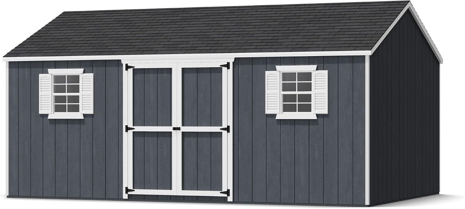 Little Cottage Co. 12x18 Value Workshop Shed with Operable Windows and Floor, Outdoor Wood Storage Do-It-Yourself Precut Kit