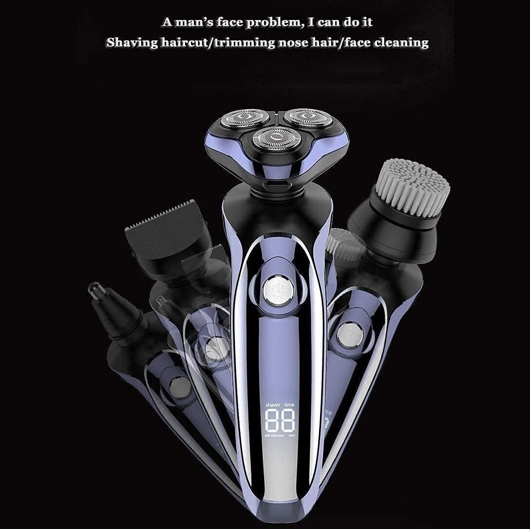 Electric Shaver for Men 4D Rechargeable Rotary Razors Beard Trimmer Face Shavers Waterproof Wet & Dry Cordless with Pop-up Trimmer