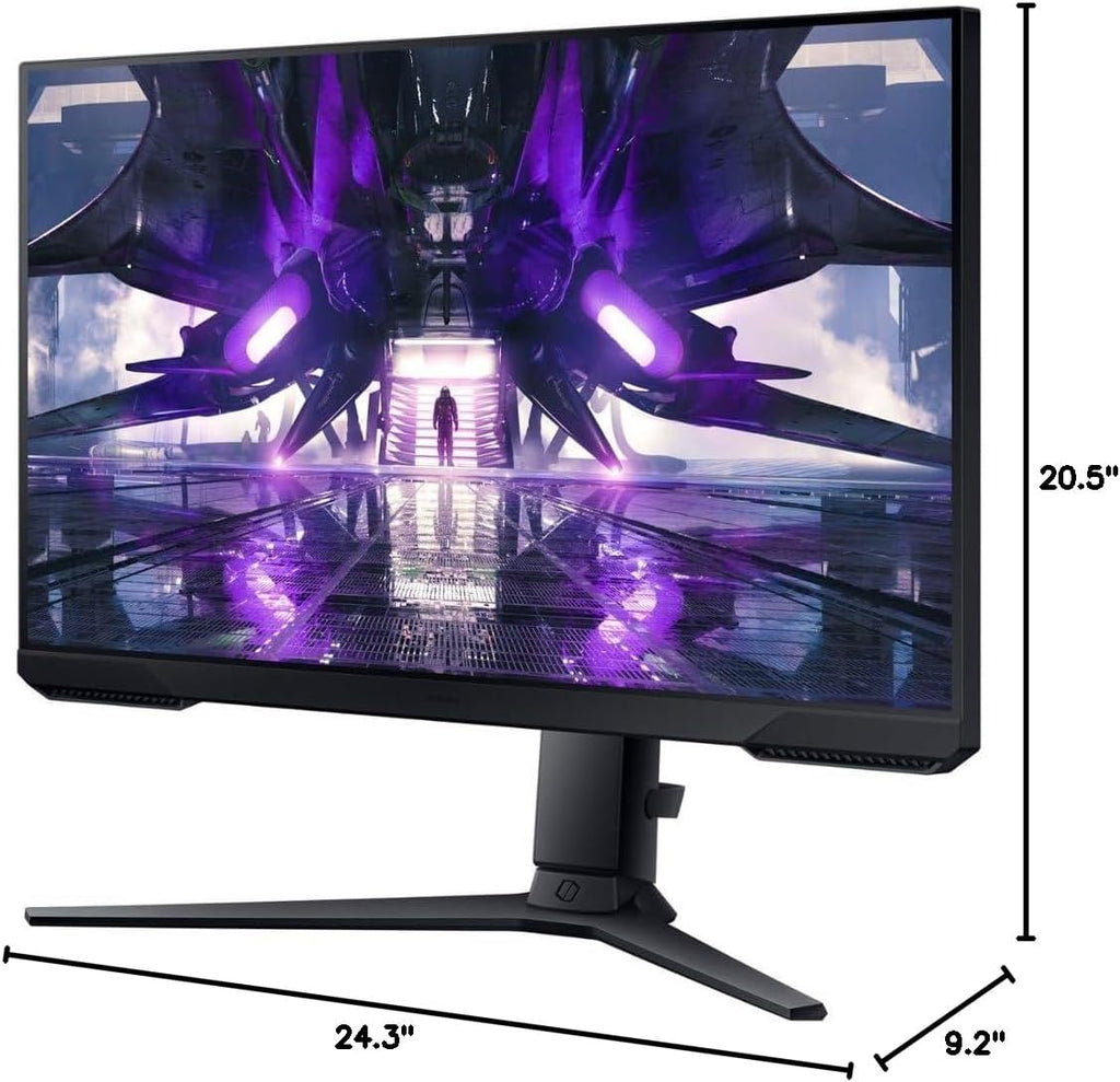 Samsung 27' Odyssey G3 Series FHD Gaming Monitor, 165Hz, 1ms, VESA Mount Capability, Eye Saver Mode, FreeSync Premium,Height Adjustable Screen, Black, with GSF HDMI Cable