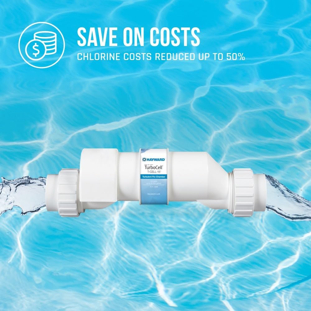 Hayward Salt Cell for Pool Chlorinator TurboCell W3T-CELL-15 Replacement for T-CELL-15, Salt Chlorine Generator for In-Ground Pools up to 40,000 Gallons