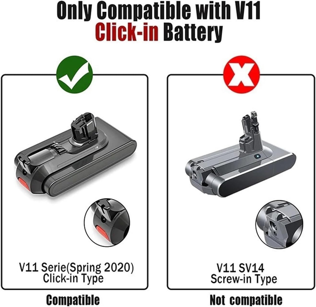 Replacement Battery Buckle Version, Compatible with Dyson V11 SV15 SV16 SV17 SV18 SV22 Vacuum Cleaner(V11-9800mAh-1PCS)