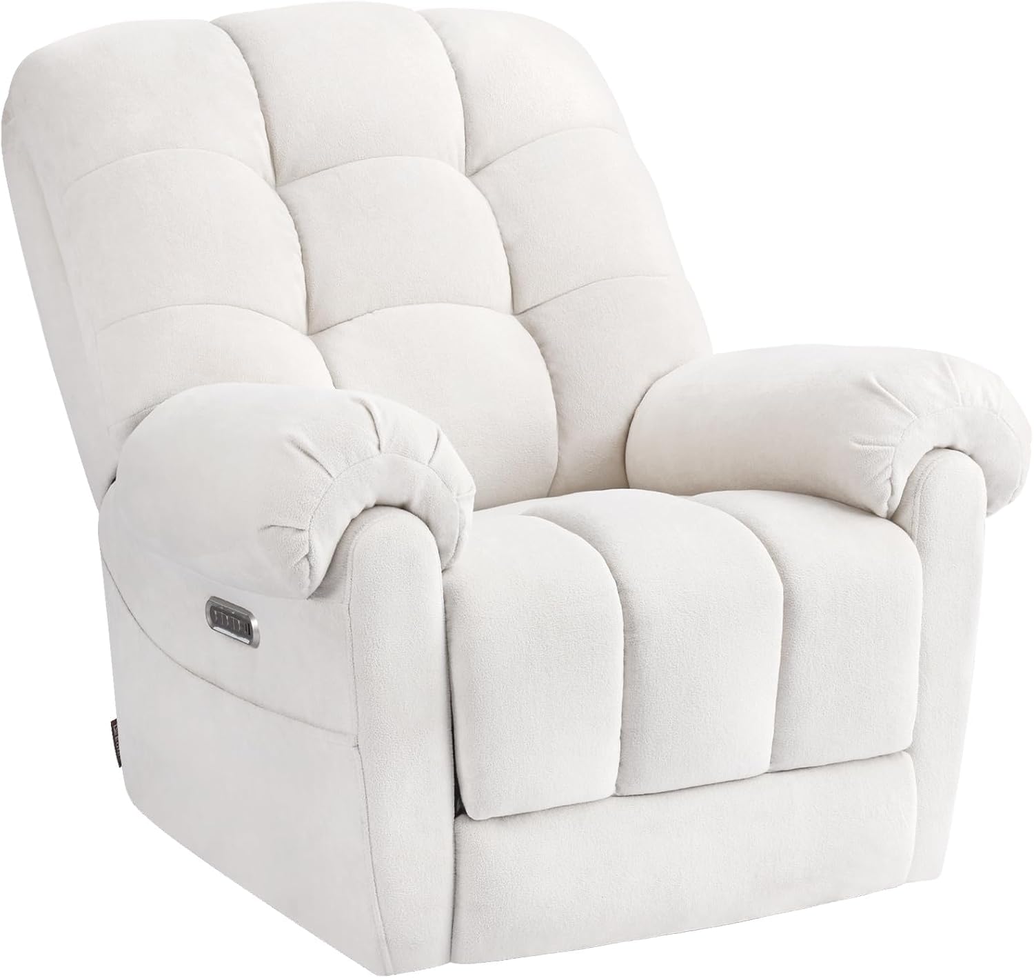EONIX Mordern Massage Rocker Recliner Chair, Dual Motor Power Rocking Recliners for Small Spaces, Lazy Boy Recliner Chair with Heat and Massage for Living Room, Bedroom, Study, Pearl White