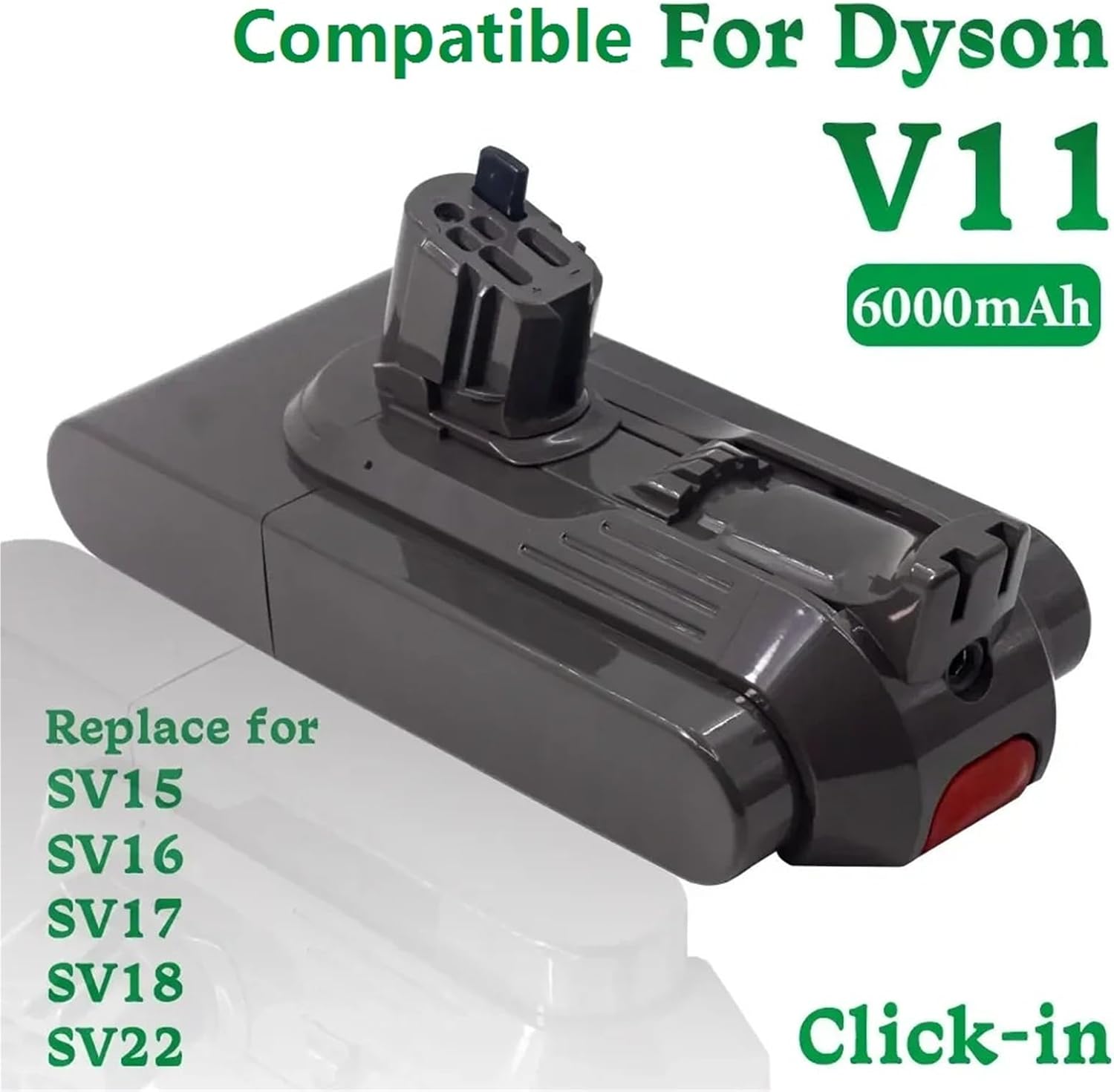 Battery. Compatible for Dyson V11/SV15/SV16/SV17/SV18 Li-ion Battery Replacement Vacuum Cleaner Accessories 25.2V(2PCS V11 SV15)