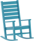 Flash Furniture Manchester Commercial Grade Outdoor Rocking Chair, All-Weather HDPE Indoor/Outdoor Rocker, Blue