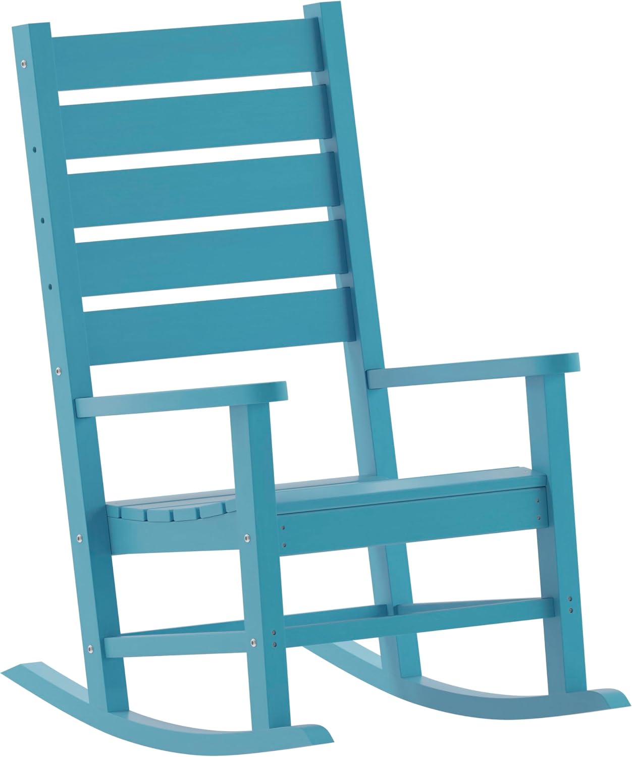 Flash Furniture Manchester Commercial Grade Outdoor Rocking Chair, All-Weather HDPE Indoor/Outdoor Rocker, Blue