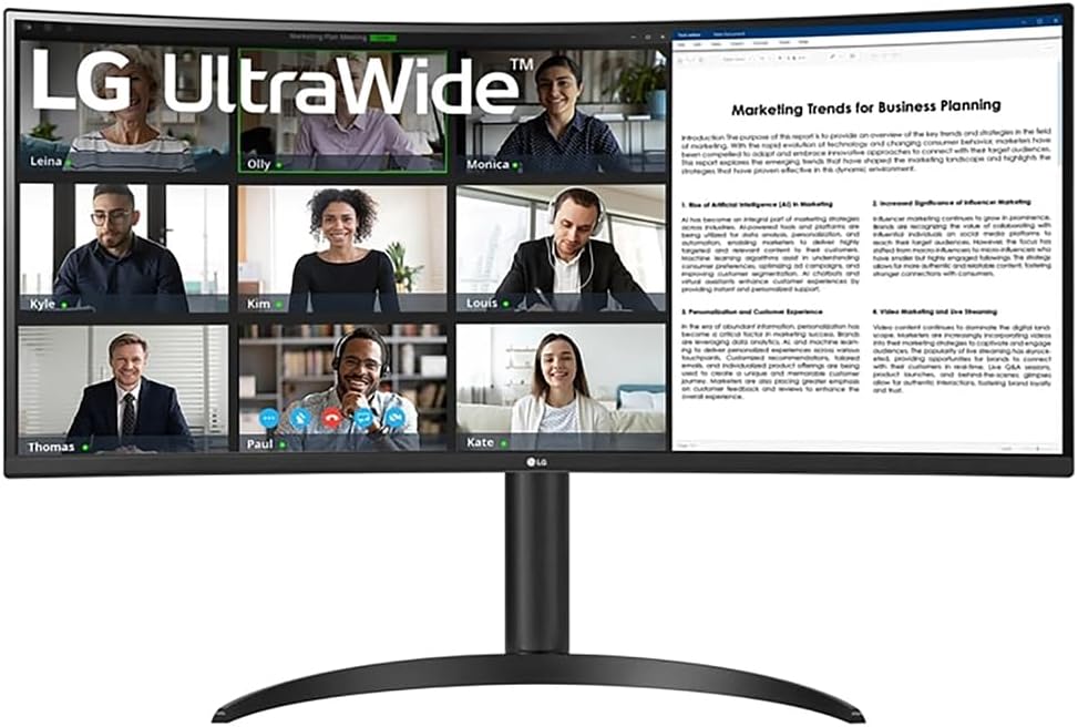 LG 34WR55QK-B 34' Curved UltraWide WQHD HDR 10 100Hz Monitor with USB Type-C Bundle with Elite Suite 18, 2X HDMI Cable and Deco Gear CPS Exclusive 26 Month Protection Pack (BEACH-CPS-26M500)