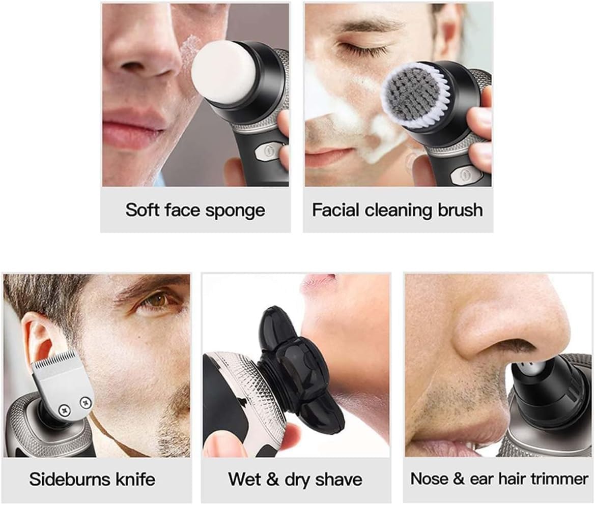 Electric Razor for Men's, Wet Dry Electric Shaver for Men Beard Hair Trimmer Electric Razor Rechargeable Bald Shaving Machine LCD Display Grooming Kit