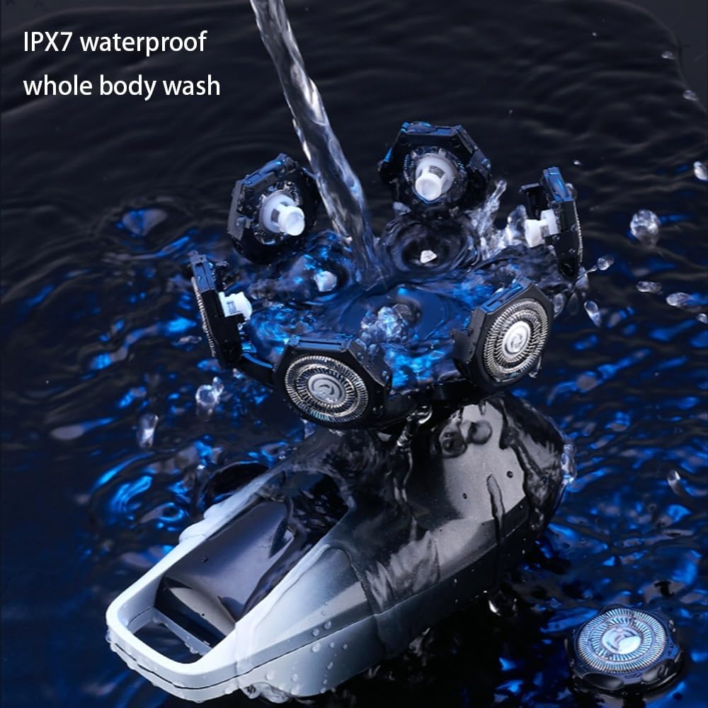 Head Shaver for Men, 6 in 1 Shaver 7-Blade Grooming Kit Electric Shaver for Men Hair Trimmer Beard Electric Razor Wet Dry Facial Body Bald Head Shaving Machine