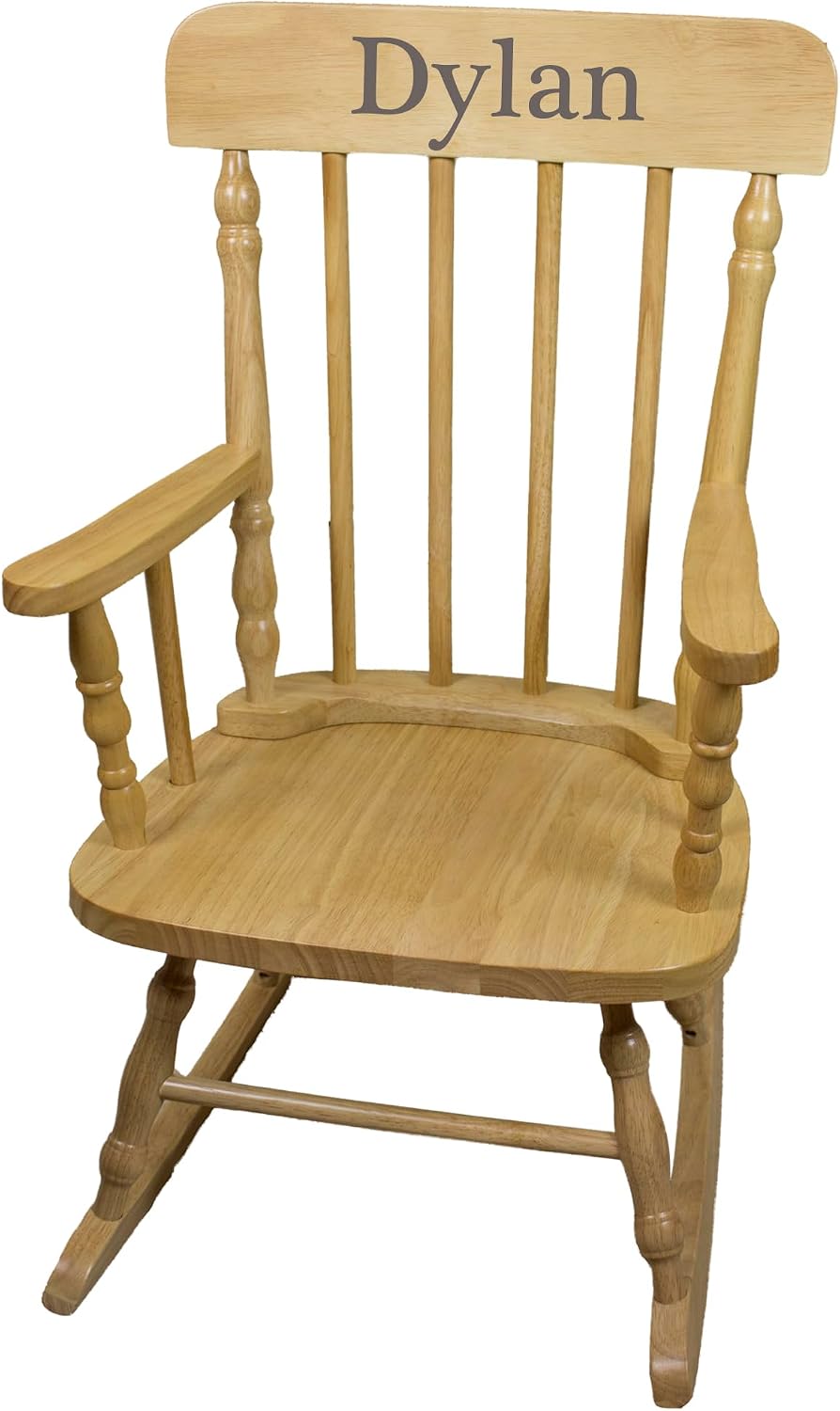 My Bambino Personalized Boys with Name only Natural Wooden Rocking Chair | Baby Shower & Birthday Gift