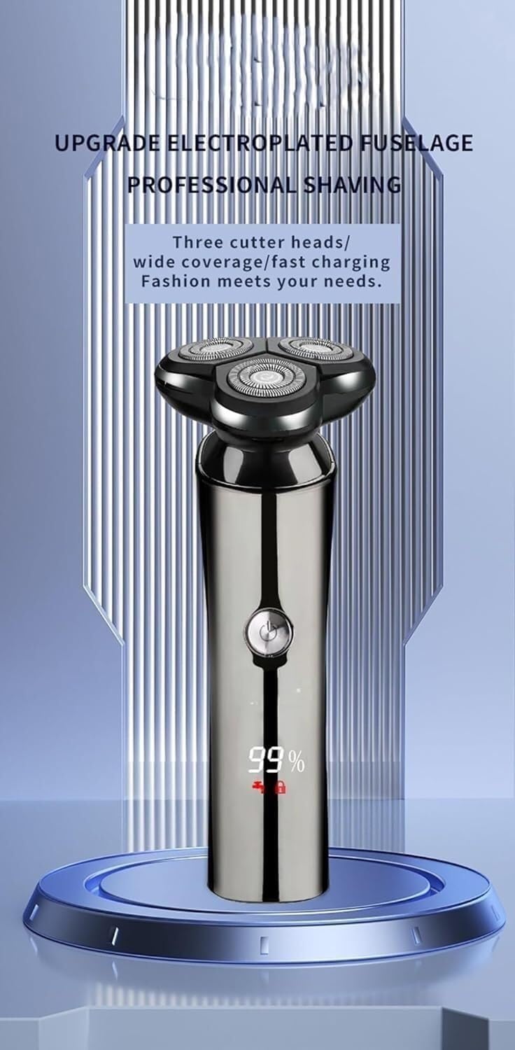 Electric Razor for Men, Electric Shaver Men Rechargeable Rotary Floating Razor Beard Hair Trimmer LCD Display Shaving Machine Wet and Dry