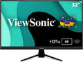ViewSonic VX3267U-4K 32 Inch 4K Monitor, IPS Display with 65W USB-C and HDR10 for Ultimate Home Entertainment, Eye Care Technology, Ultra-Thin Bezels, HDMI, and DisplayPort Inputs