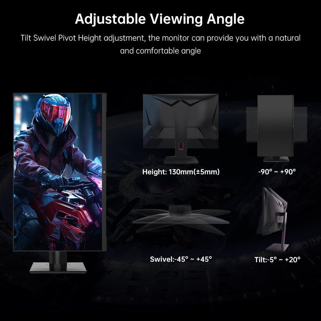 KTC 27 Inch 240Hz Gaming Monitor, FHD 1920x1080 IPS Monitor, G-Sync/FreeSync Compatible, HDR10, DisplayPort, HDMI, VESA Mountable, Pivot Height Tilt Adjustable, H27E22F