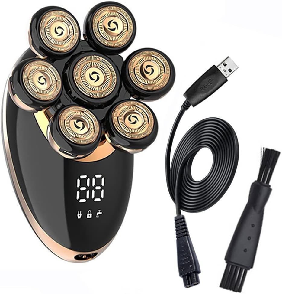 Electric Razor for Men, 7-Blade Powerful Electric Shaver for Men Shaving Machine Rechargeable Beard Bald Body Hair Trimmer Grooming Kit Electric Razor