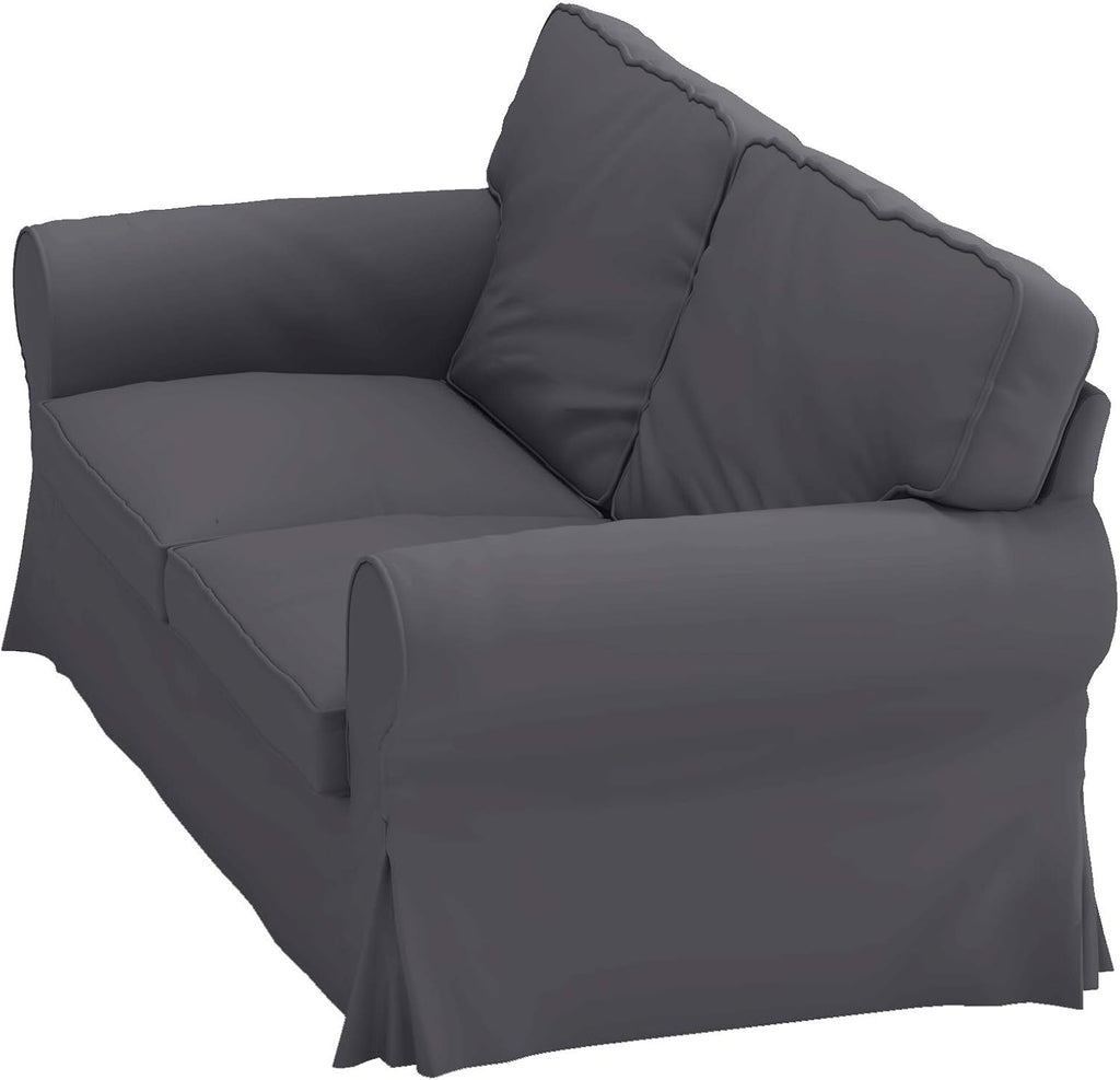 Sofa Covers Compatible with IKEA Ektorp 3 Seat Sofa Slipcovers (Polyester Flax Dark Gray, Ektorp Loveseat)