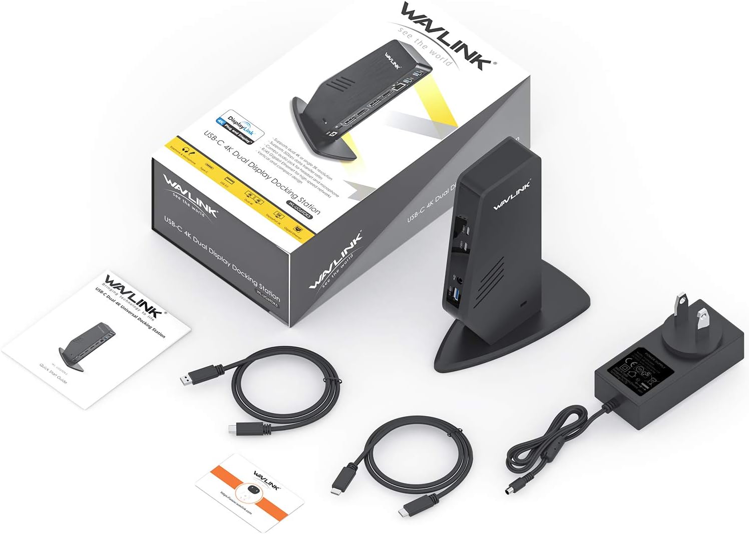 WAVLINK Universal Laptop Docking Station - Dual Monitor Support for Windows and Mac, 5K/Dual 4K@60Hz (2 HDMI, 2 DP, 3 USB, 2 USB-C, Ethernet, Audio&Mic)