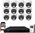GW Security 16 Channel 12MP NVR 4K Security Camera System with 12 x 8MP PoE Spotlight Color Night Vision Waterproof Microphone Dome Cameras, Smart AI Human/Vehicle Detection
