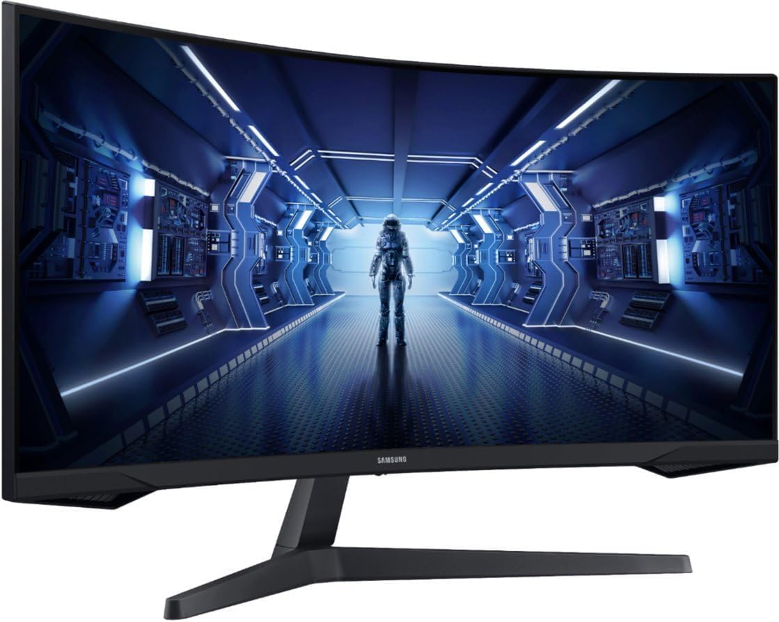 SAMSUNG 34' Odyssey G5 Ultra-Wide Gaming Monitor, 1000R Curved, 165Hz, 1ms, FreeSync Premium, WQHD, Black, with MTC HDMI Cable