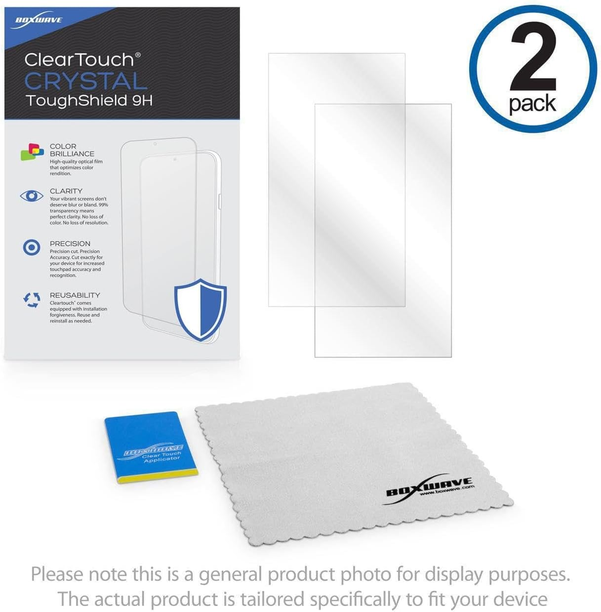 BoxWave Screen Protector Compatible with INFIEVO Gaming Monitor QHD Wide 1440p - ClearTouch Crystal ToughShield 9H (2-Pack), Clear 9H Tough Flexible Film Screen Protector