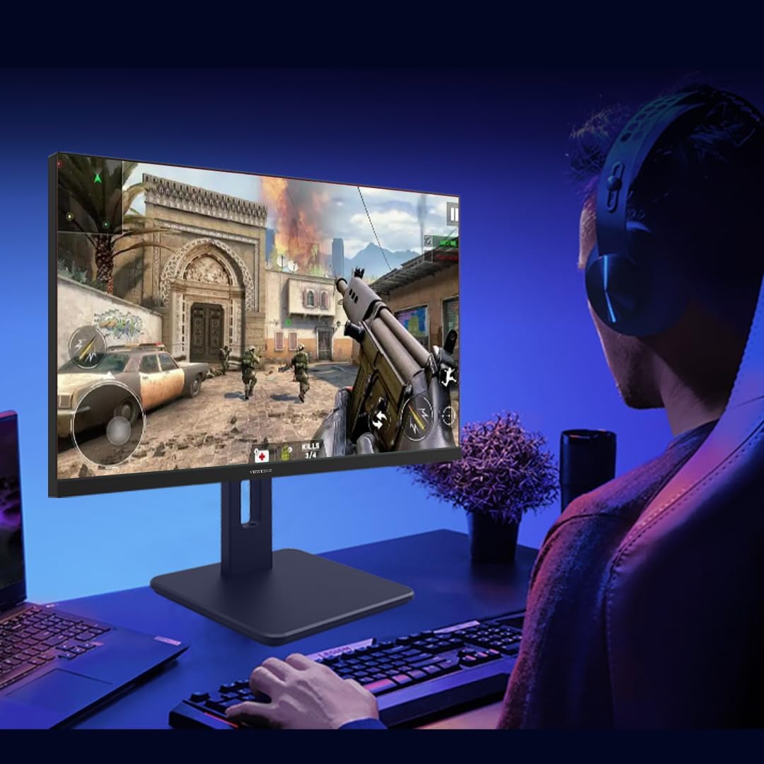 Viewedge 24 inch 4K 60Hz Computer Monitor, 5ms UHD 2160p IPS Monitor, Type C, HDMI, DP Port, Built-in Speakers, Vertical Monitor Support Wall Mount