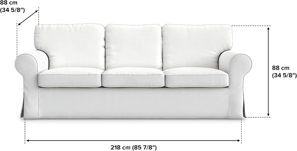 Ektorp Sofa Cover 3 Seat Replacement for IKEA Ektorp Sofa Cover, Ektorp Couch Cover, Ektorp Cover Only!(Daily Dark Grey)