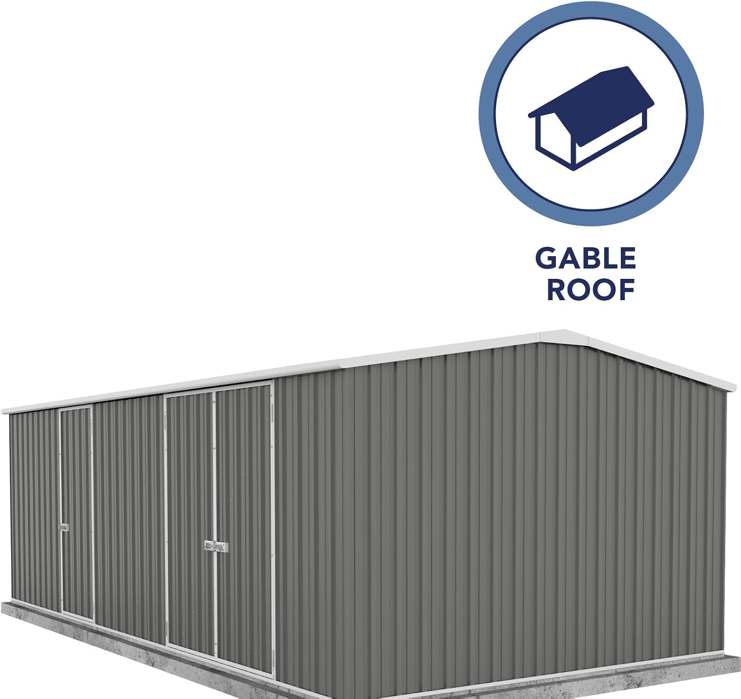 Absco Workshop 20 Ft. x 10 Ft. Metal Storage Shed DIY Galvanized Steel Sheds for Lawn Mower, Equipment, Workbench, Tools, Garden in The Yard, Garden, Patio, Outdoor Storage (Woodland Gray)