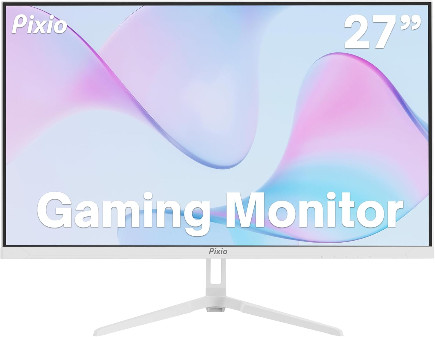 Pixio Two PX278 Wave White 27 inch 180Hz Refresh Rate FHD 1440p Resolution Fast IPS Panel 1ms GTG Response Time Gaming Monitor and PS1D Wave White Dual Monitor Arm - Fits up to 32 inches and 19.8lbs