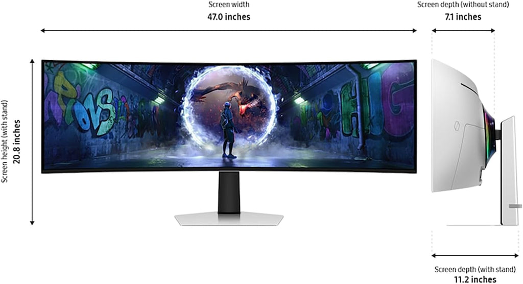SAMSUNG 49' Odyssey DQHD (5,120x1440) 240Hz OLED G9 Curved Gaming Monitor