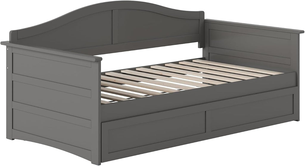 AFI, Acadia Twin Size Wood Daybed Frame with Twin Trundle, Grey