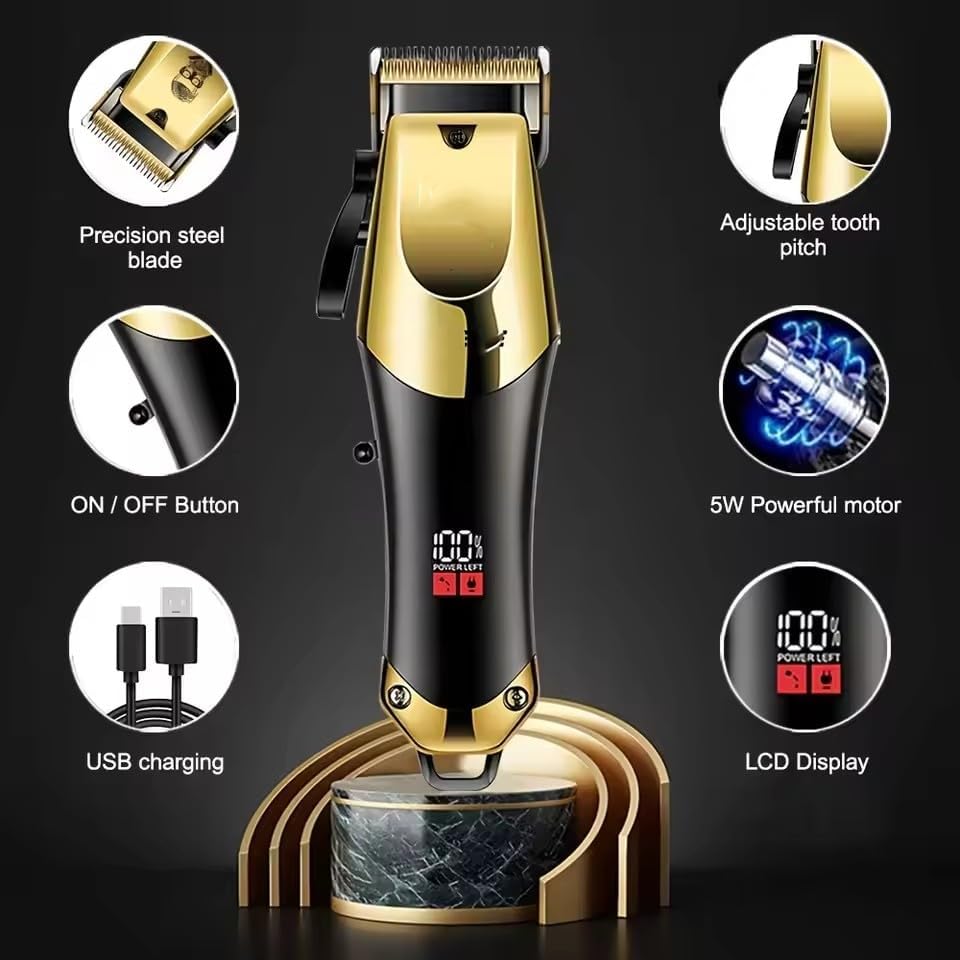 Professional Hair Clippers for Men, USB Charging Beard Trimmer Shaver Electric Kit, Cordless Barber and Trimmers Set, Cutting, Shaving Machines for Grooming Gifts