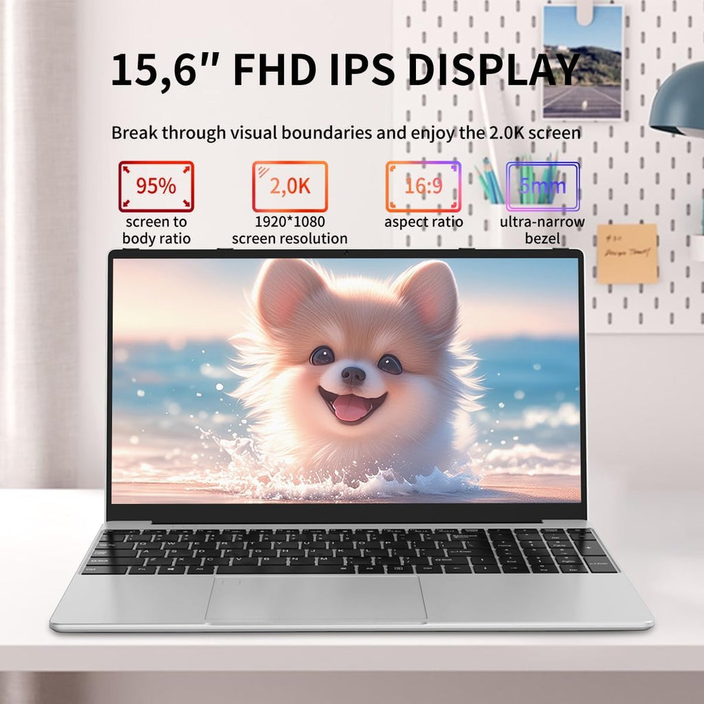 Gaming Laptop 15.6' FHD,Intel N95 Turbo Boost 3.4GHz,16GB DDR4 + 512GB SSD,RGB Backlit Keyboard & Fingerprint Unlock,Windows 11 Pro Laptop Computer for Immersive Performance