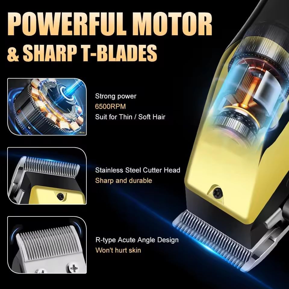 Professional Hair Clippers for Men, USB Charging Beard Trimmer Shaver Electric Kit, Cordless Barber and Trimmers Set, Cutting, Shaving Machines for Grooming Gifts