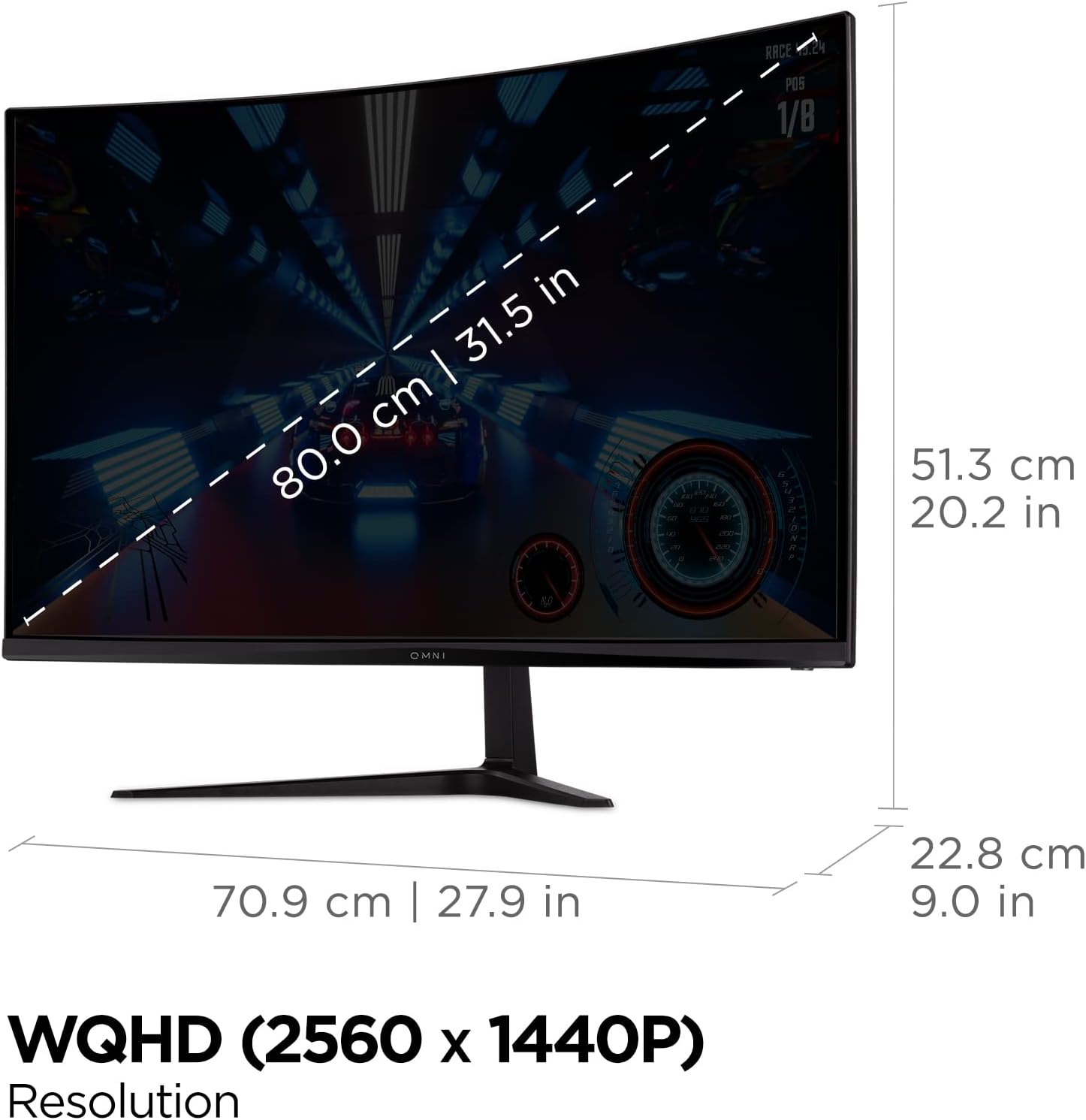 ViewSonic VX3218C-2K 32' Curved 1440p 1ms 165Hz Gaming Monitor with AMD FreeSync Premium, HDMI and Display Port(Renewed)