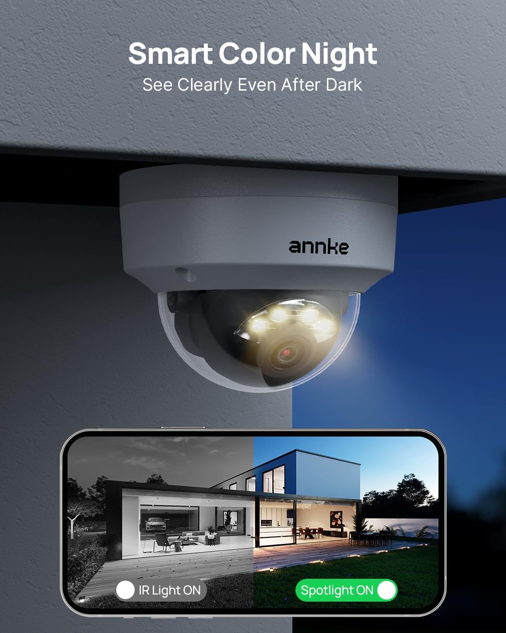 ANNKE 4K 16CH PoE Camera System, H.265+ 12MP NVR, 8X 8MP Wired Dome Security IP Cams, AI Motion Detection, Built-in Mic, 4TB HDD, Spotlight Color Night Vision, Compatible with Alexa, Not PTZ