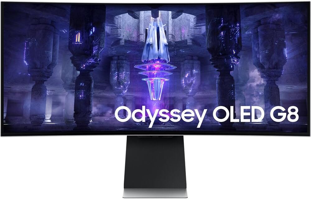 Samsung Odyssey OLED G8 34'' 1440p HDR 175 Hz Curved Ultrawide Gaming Monitor (LS34BG850SNXZA) Bundle Including: Cleaning Kit, Fiber Cloth, HDMI Cable