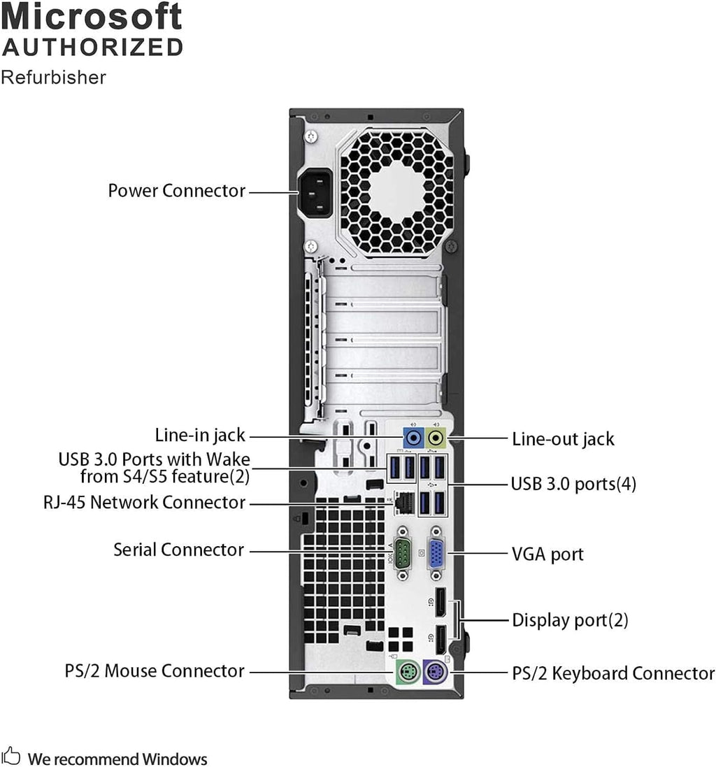 HP EliteDesk 800 G2 SFF Desktop PC Computer w/ 23.8' FHD Monitor & RGB Speakers Set, Core i7-6700, 16GB RAM, 256GB SSD, VGA, Displayport, RJ-45, WiFi, BT Windows 11 (Renewed)