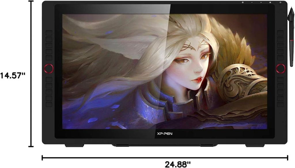 XPPen Artist 24 Pro 2.5K QHD Drawing Tablet with Screen,16.7M Colors Graphics Tablet with 8192 Pen Pressure Battery-Free Tilt Stylus & 20 Shortcut Keys for Windows, Mac, Chrome, Linux, 23.8'