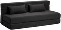 SUYOLS Convertible Folding Sofa Bed - Chair Bed Sleeper with Pillow, Modern Linen Fabric Fold Out & Futon Couch, Foldable Mattress for Living Room/Dorm/Guest Use/Home Office, Queen Size, Dark Gray