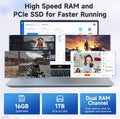 NIMO 15.6' IPS FHD-Business-Laptop, Intel 6 Core i3-1215U 16GB RAM 1TB SSD (Beat i5-1135G7, Up to 4.4GHz) Laptop-Computer with Fingerprint Backlit Keyboard 65W Type C Wi-Fi 6 Numpad Win 11
