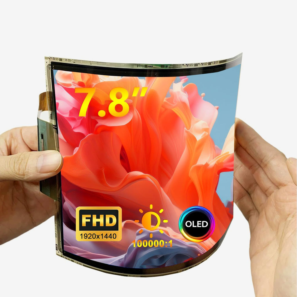 wisecoco 7.8 inch Flexible Display Curved Bendable Screen FHD 1920 * 1440 AMOLED Display with HDMI Driver Board OLED Monitor Without Enclosure Kit for DIY Prototype Demo Compatible with All Systems