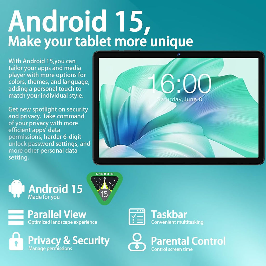 2026 Upgraded Android 15 Tablet 10.1 Inch Octa-Core Tablets with Keyboard Mouse, 22GB+128GB+1TB Expand, 8000mAh Large Battery,1280x800 IPS HD Touch Screen, Widevine L1, 5G WiFi, GPS-Metal Grey