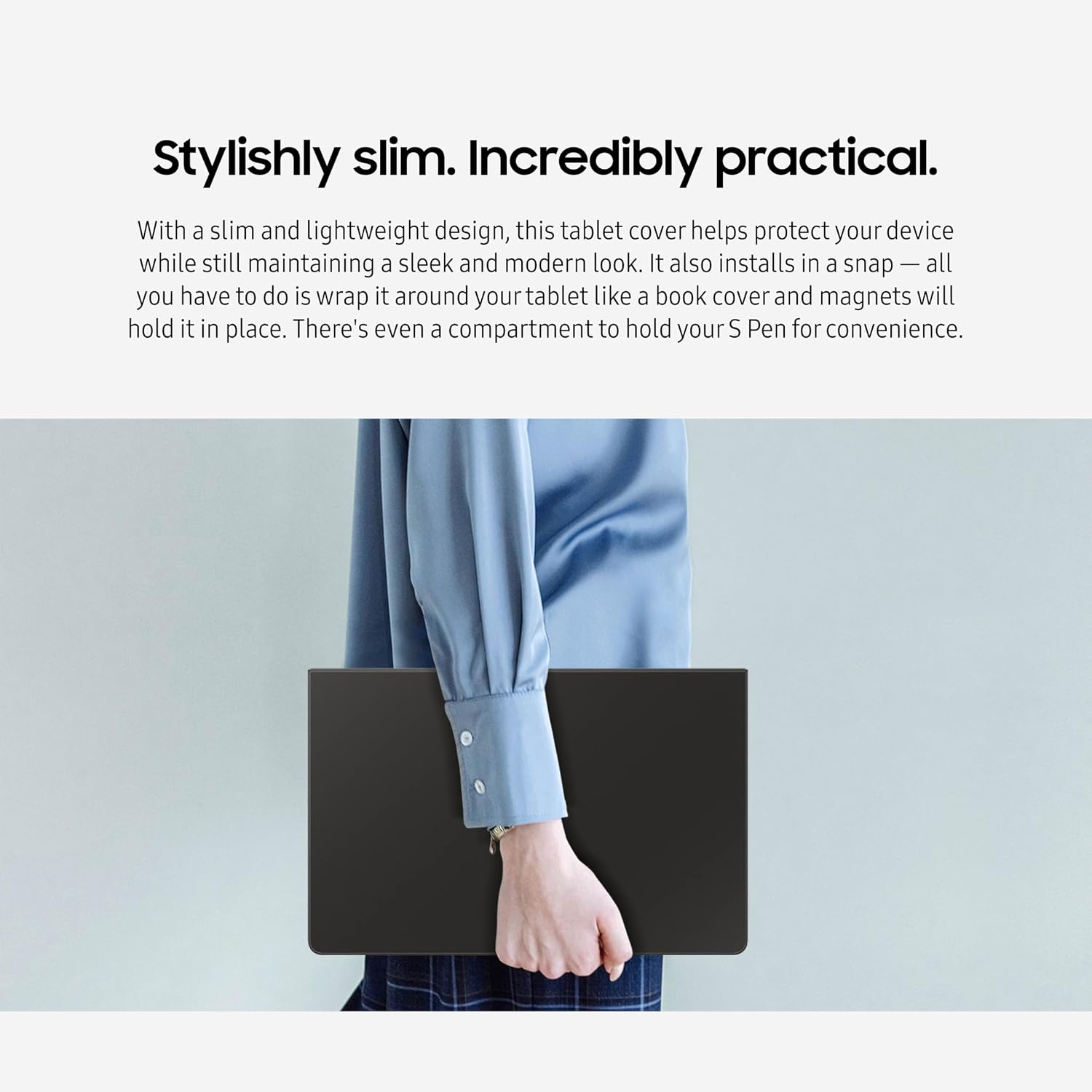 Samsung Galaxy Tab S10 FE+ Book Cover Keyboard Slim – AI Key for Galaxy Tab S10 FE+, Detachable Platform, PC-Like Experience, Wireless Keyboard Sharing, Black