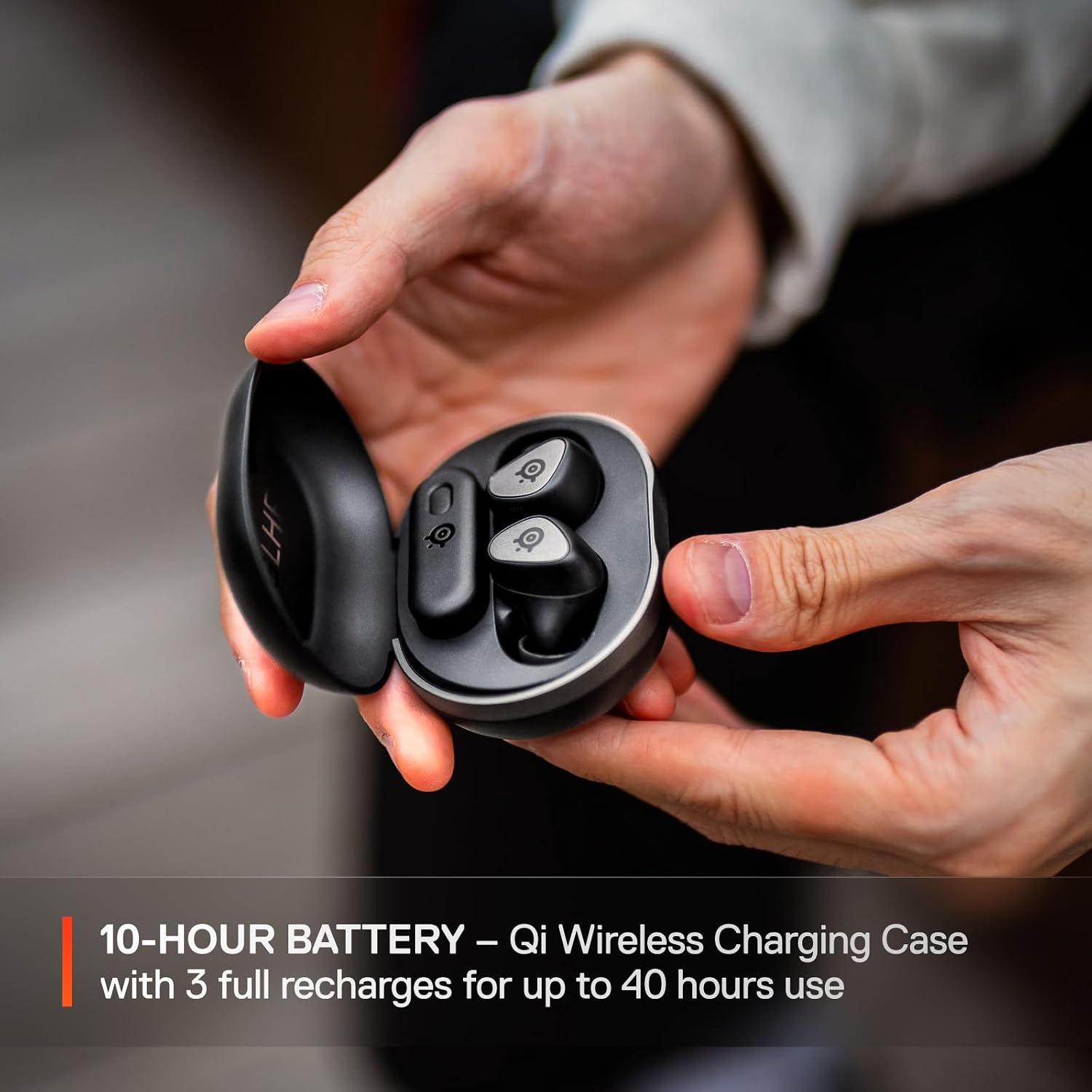 SteelSeries Arctis GameBuds for PlayStation/PC/Switch/Mobile — 2.4GHz + Bluetooth 5.3 Earbuds — ANC — Mobile App Sound Presets — Water Resistant IP55 — 40H Battery with Qi Charging Case - Black