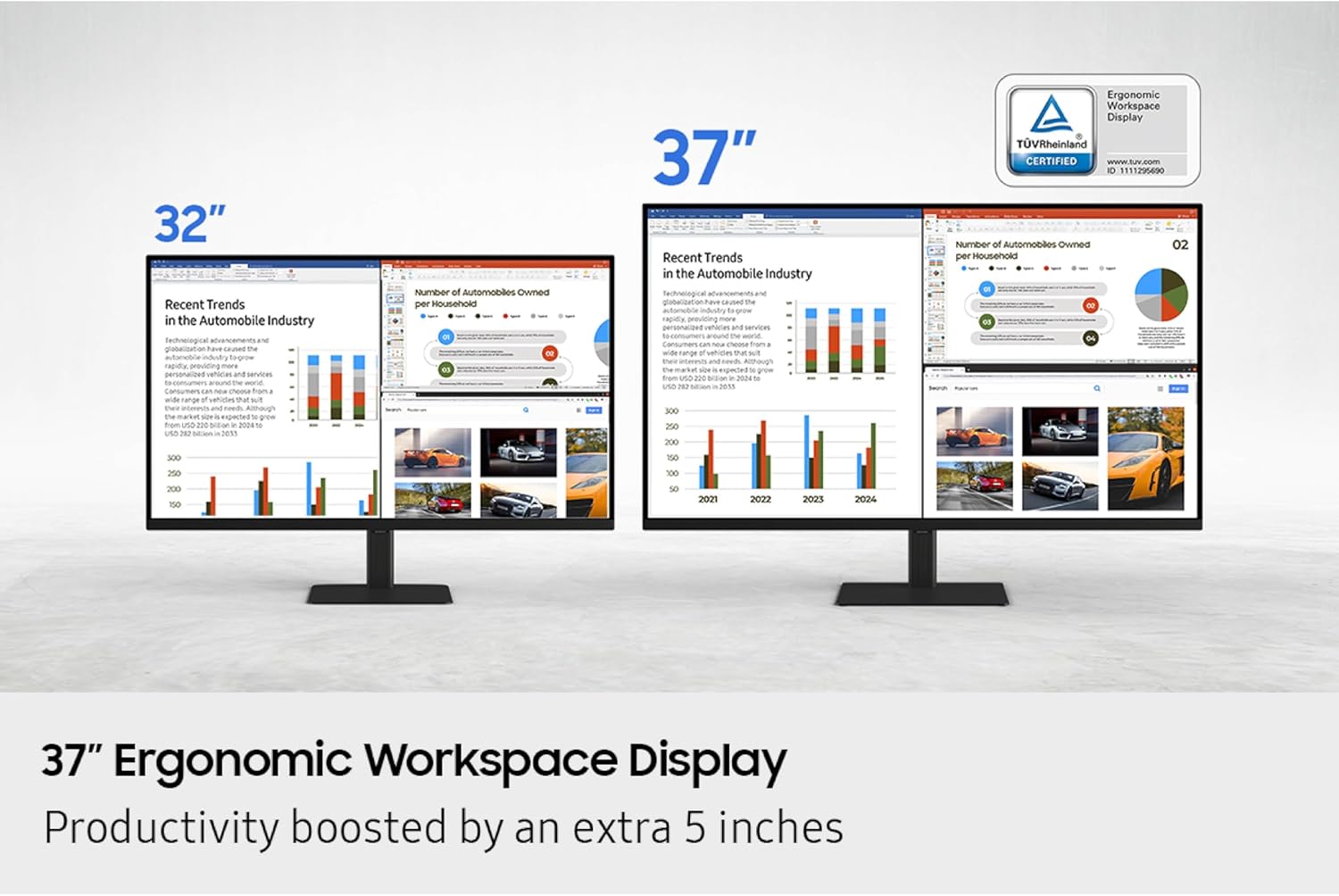 Samsung LS37D700EANXZA 37' S70D ViewFinity 4K UHD High Resolution Monitor with G733 Headset, G515 Keyboard, and G502 Mouse (2025)