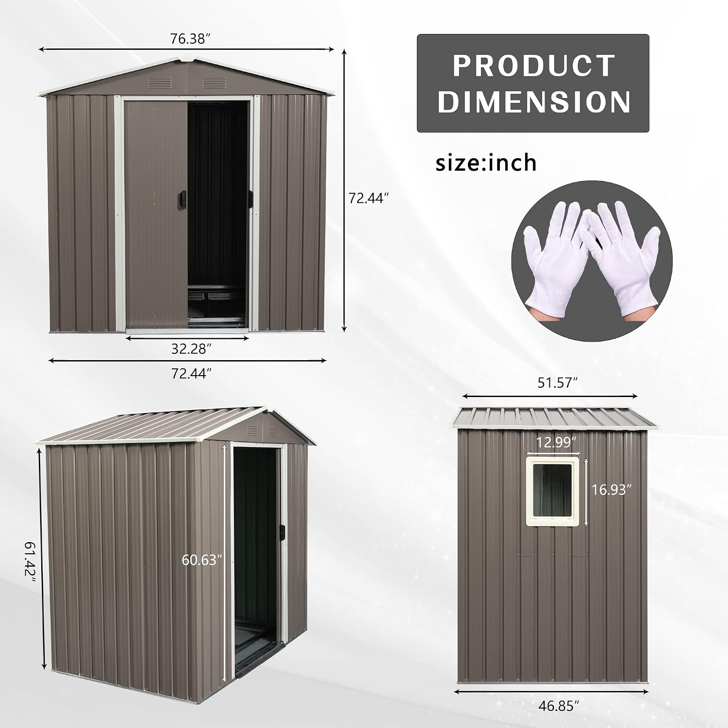 6 x 4 Ft Outdoor Storage Shed, Sturdy Metal Garden Shed with Base Foundation, Waterproof Patio Tools Shed Storage House with Sliding Doors and Window for Backyard Lawn, Gray