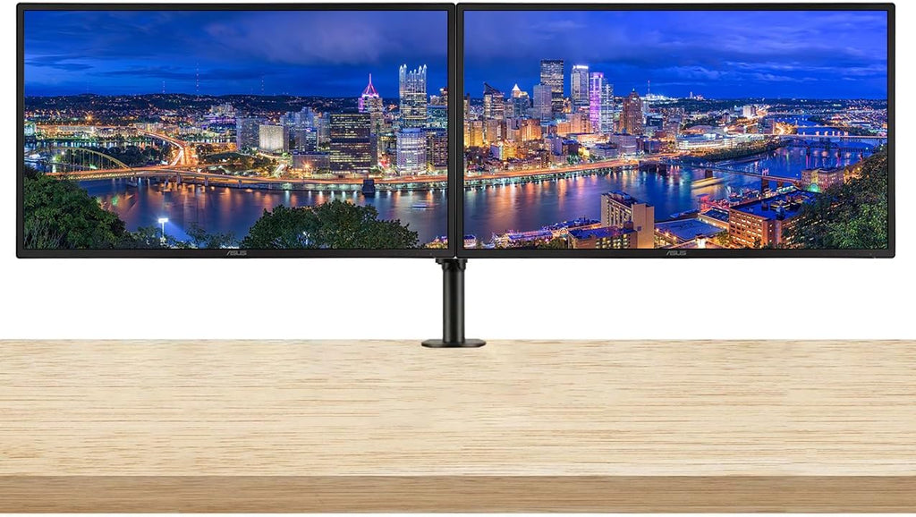 ASUS VP32AQ 32-inch 1440P 2K WQHD 100% sRGB Frameless LCD Professional Monitor, 2-Pack Bundle with FreeSync, Eye Care Plus, HDR10, DisplayPort, HDMI, Integrated Speaker, Desk Mount Dual Monitor Stand