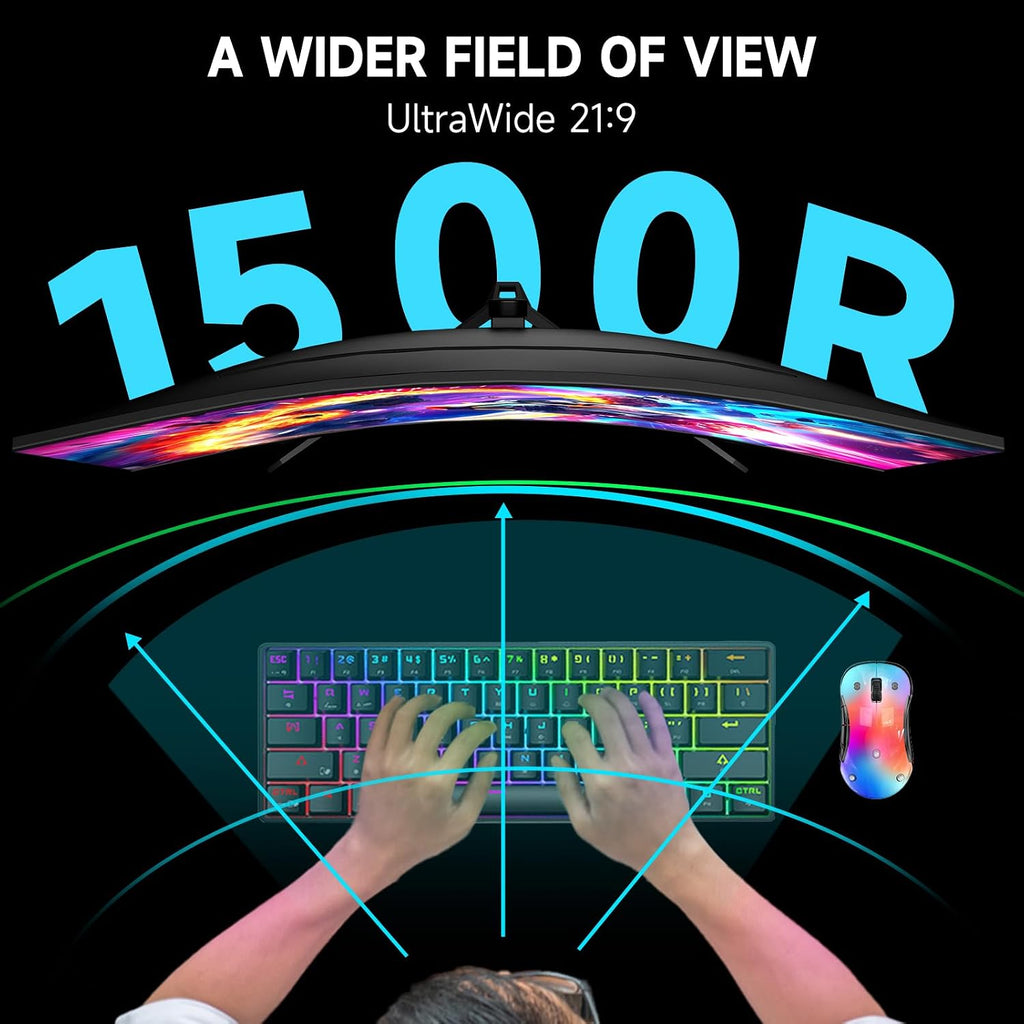 memzuoix Monitor Gaming (WQHD165HZ, 34inch)