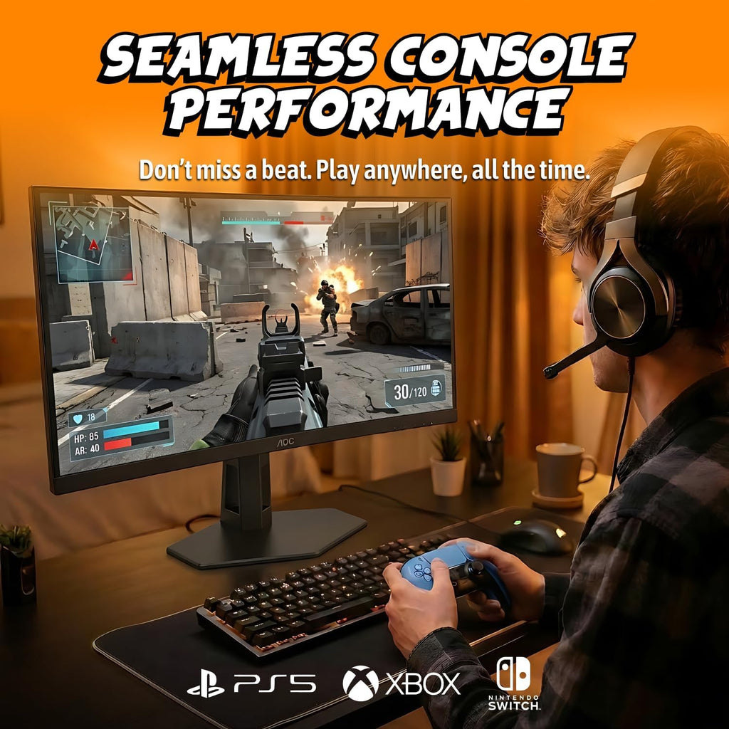 AOC Q27G40SDE New 27' QD-OLED Gaming Monitor, QHD 2560 x 1440, 360Hz 0.03ms, HDMI 2.0 x1, Display Port x1, NVIDIA G-Sync Compatible, Console Gaming Ready, 3-Year Zero-Bright-Dot